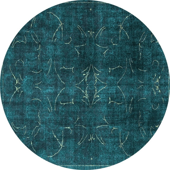 Ahgly Company Indoor Round Persian Light Blue Traditional Area Rugs, 4' Round