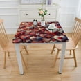 thumbnail image 3 of nygtbtfer Table Cloth, Fitted Tablecloths with Elastic Edge, Wipeable Table Cover for Kitchen Wedding Silver Plant Leaves Flower, 3 of 7