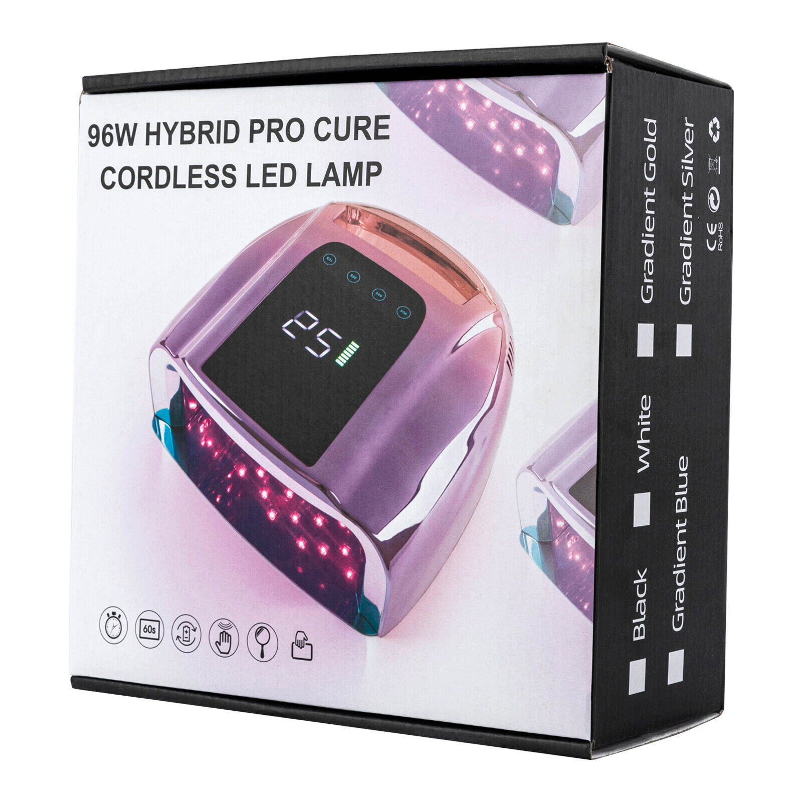 DENEST 96W Rechargeable Cordless Professional Nail Gel Dryer Led UV Nail Lamp Manicure