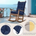 thumbnail image 3 of Non-Slip Tufted Rocking Chair Cushion with Straps, 80% Water Resistant High Back Indoor Outdoor Pad for Living Room, Nursery, and Garden in Blue, 3 of 6