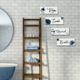 thumbnail image 4 of CELIVESGG 4 Pieces Bathroom Wall Decor, Dark Blue, Wood Hanging Sign for Home Spa Bathroom, 4 of 8