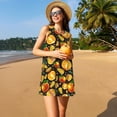 thumbnail image 3 of Balery Tangerine Vestidos de verano para mujer con estampado: vestido holgado sin mangas, vestido playero informal y cómodo para días calurosos., 3 of 7