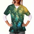 thumbnail image 2 of Womens Work Tops V-Neck Short-Sleeved Top for Casual and Work Use, 2 of 6