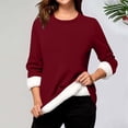 thumbnail image 4 of Antinious Women Plus Size Sweatshirt Fall Winter Pullover Warm Trendy Long Sleeve Crewneck Maxi Cut Fleece Lined Solid, 4 of 5