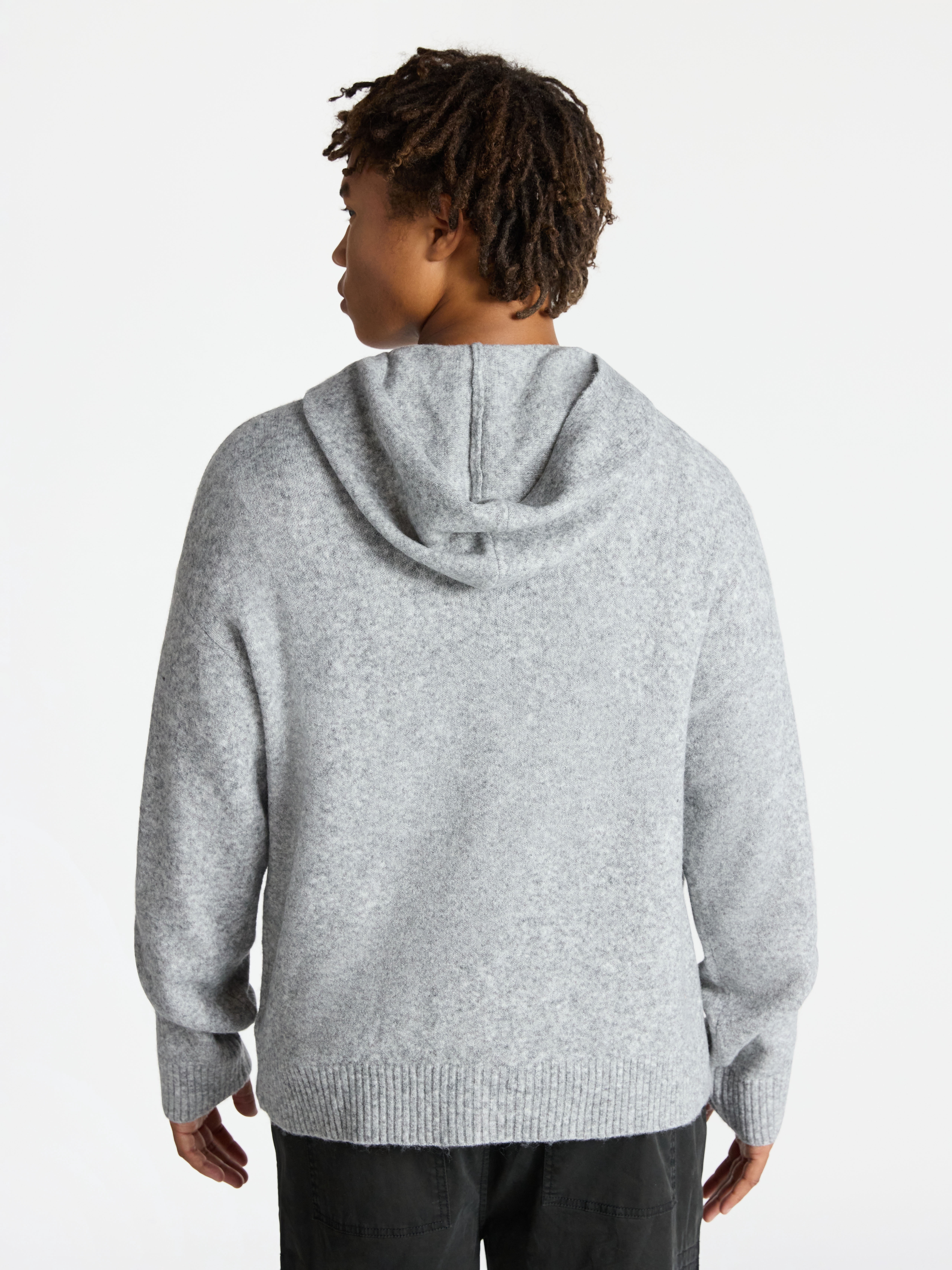 No Boundaries Brushed Hooded Sweater with Long Sleeves, Midweight, Men's & Big Men's XS-3XL