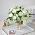 thumbnail image 3 of 2 Bunches Peony Artificial Flowers White Flowers Silk Peonies Bouquets for Wedding Party Table Centerpieces Floral Arrangement Home Kitchen Decor, 3 of 5