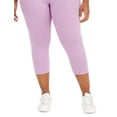 thumbnail image 3 of ID Ideology Women's Cropped Leggings Purple Size 2X, 3 of 3