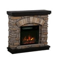 thumbnail image 6 of Commas 3D Electric Fireplace with Mantle, 36" Stone and Brick Heater, Brown, 6 of 9