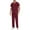 Wine, variant on Kctiaxy Mens Scrubs Set Short Sleeve V Neck Nursing Scrub Tops and Solid Color Elastic Waist Straight Leg Scrubs Work Pants with Pockets Summer Deals