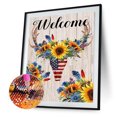 thumbnail image 2 of Cuadros Decorativos 5D DIY diamante pintura cornamenta girasol completo redondo taladro imagen (NH14 Tmvgtek embutido en tela, 2 of 9