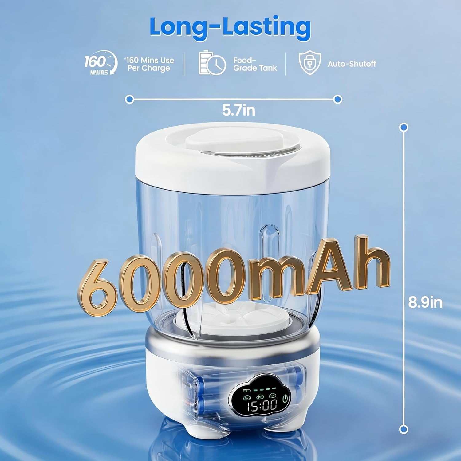 Mini Underwear Washing Machine, Portable Washing Machine, Upgrade 1.6L Foldable Mini Washer with 3 Modes, Rechargeable Laundry Machine for Socks, Bikinis,Baby Clothes, Travel, RV, Apartment