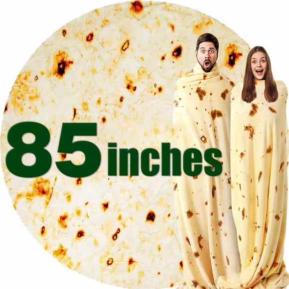 Blanket Burrito Tortilla, forro polar blanco de 85 cm para adultos