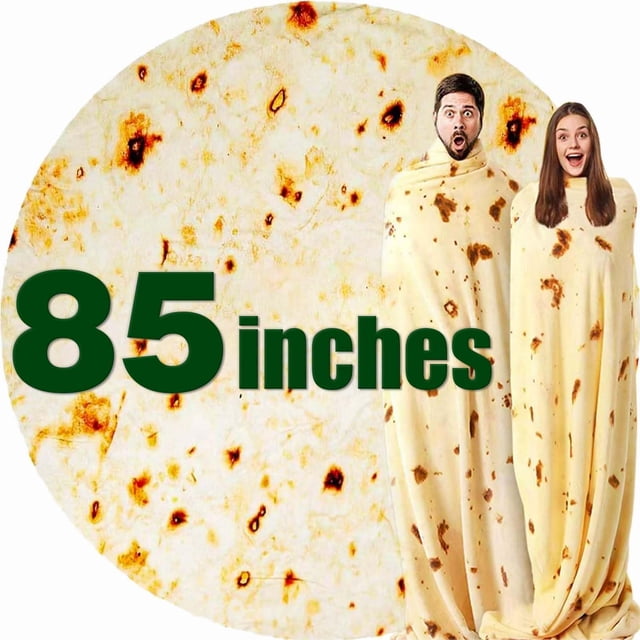 Blanket Burrito Tortilla, forro polar blanco de 85 cm para adultos