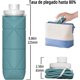 thumbnail image 5 of Botella de agua deportiva plegable, 2 botellas de agua blandas con válvula a prueba de fugas, botella de agua de silicona portátil sin BPA para gimnasio, correr, andar en bicicleta, acampar, etc., 5 of 7