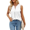 thumbnail image 4 of Lucakuins, camisetas sin mangas sueltas de verano para mujer, ojales de Color sólido ahuecados, chaleco sin mangas con cuello en V, camisola para discoteca Lucakuins  moda, 4 of 7
