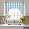 thumbnail image 2 of Easter Teal Swag Valances for Kitchen Window, Lattice Plaid Small Swag Valances Rod Pocket Curtain Drapes Window Treatment for Bedroom Bathroom, 56x36 Inch, 2 of 9