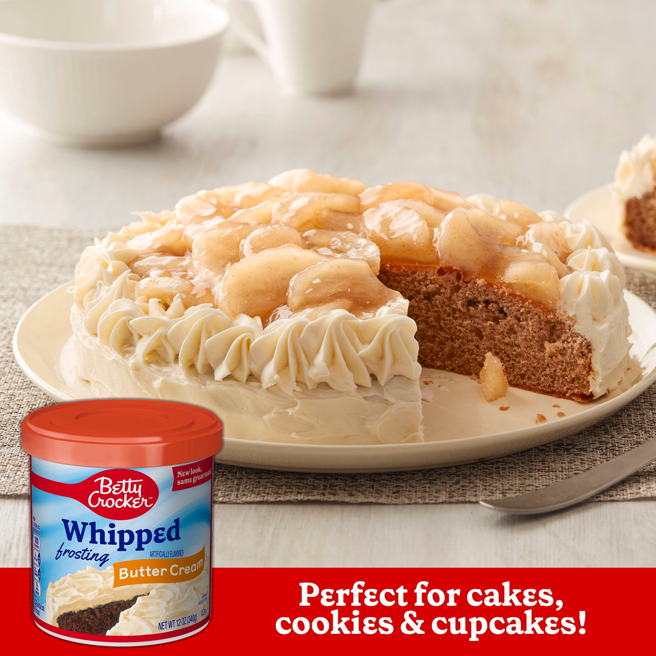 Betty Crocker Whipped Butter Cream Frosting, Gluten Free, 12 oz
