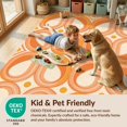 thumbnail image 4 of Design&I 6'x9' Washable Area Rug Sleek Flatweave Pet Friendly Terracotta Postmodern Freeform Shapes Tone Abstract Boho Mid for Queen Size Bedroom, Under Bed, 4 of 7