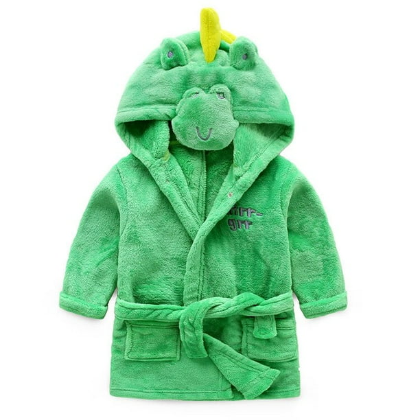 Albornoz con capucha para niños, de franela Pijamas, batas de dibujos animados de animales, manta para dormir, ropa de casa para bebés, ropa de dormir para niños y niñas, Invierno