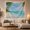 White Sand Beach, variant on Ocean Waves Showcases with Tropical Beach Tall Palm, Mystical Fantasy for Space Lovers, Galaxy Room Decor, Housewarming Gift, Tapestry Wall Hanging for Bedroom and Dorm