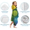 thumbnail image 7 of Colorful Tie Dye Circle Swirl Pattern Hooded Bath Towel，60"x35" for Ages 3 To 12 Kids, Quick Dry Lightweight Soft Microfiber Hood Beach Towel Cover Up for Kids, 7 of 7