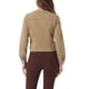 thumbnail image 3 of CHAQUETA DE DENIM CORTA SIN CUELLO DE MANGA LARGA PARA MUJERES INSPIRE CHIC TAMAÑO S COLOR CAQUI, 3 of 6