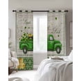 thumbnail image 4 of St. Patrick's Day Kitchen Curtains Green Truck Shamrock Gold Coin Wooden Cafe Short Curtains for Bathroom Blackout Window Curtain Small Window Treatment Drapes for Bedroom Living Room 27.5"x39"x2, 4 of 9