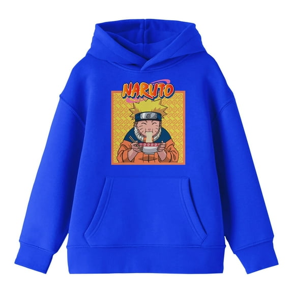 Naruto Eating Ramen Boy's Royal Blue Sweatshirt-XS