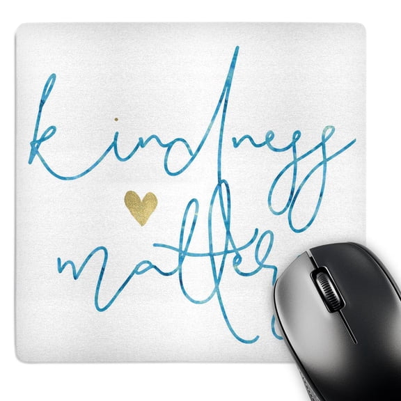 3dRose, Picturing Aqua Kindness Matters Gold Heart, MousePad