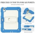 thumbnail image 5 of Case for iPad Air 11 Inch 2024, Military Grade Protective Silicone PC Cover with Screen Protector & Adjustable Kickstand & Shoulder Strap & Pencil Holder & 3-layer Protection, Skyblue+Beige, 5 of 8