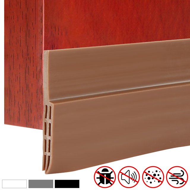 Tapón de tiro de la puerta Tira de sellado debajo de la puerta Tira autoadhesiva de aislamiento de la puerta Insonorización Cinta de sellado de la puerta inferior Burlete Protección antirruido y antir Muyoka Hogar