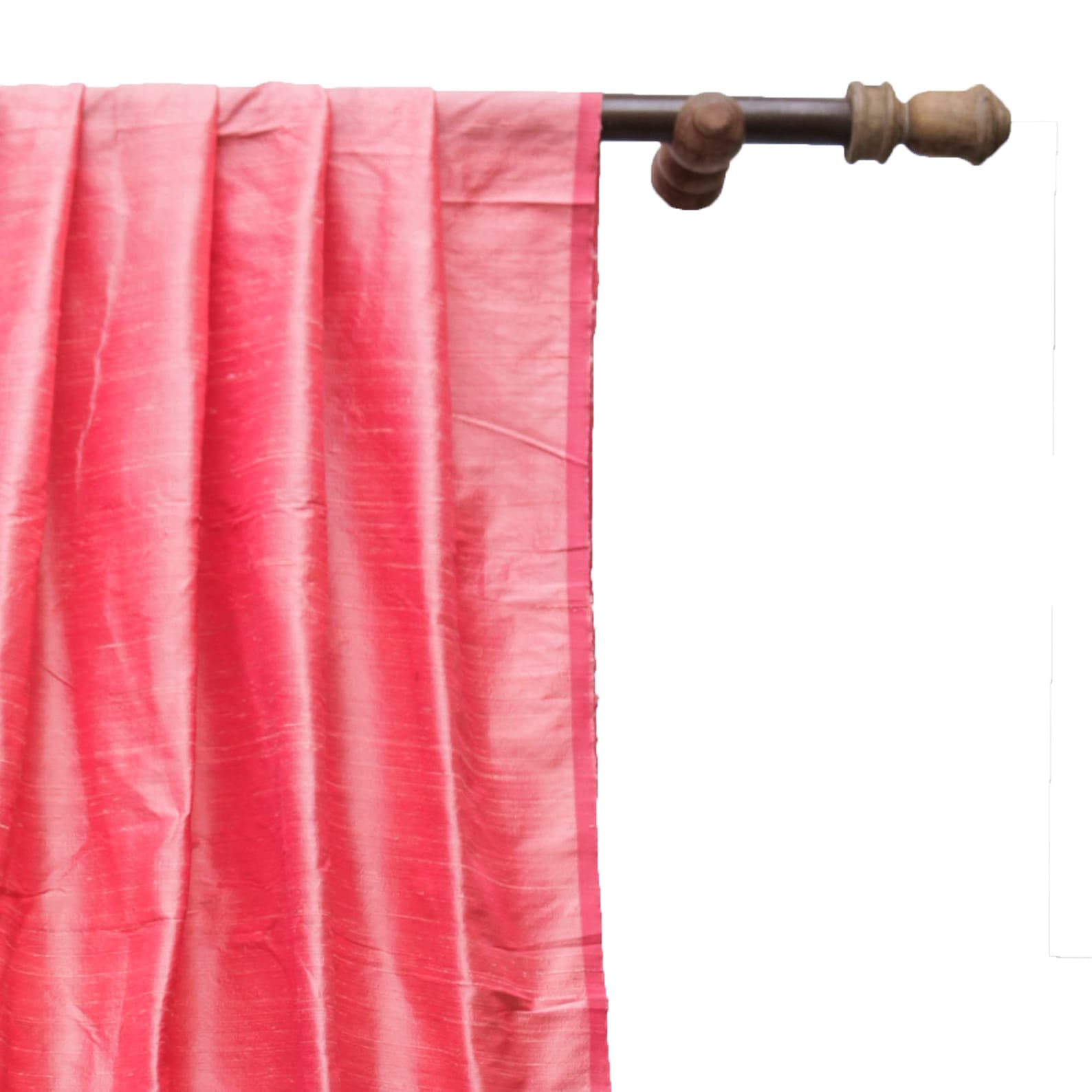 Fabric Mart Direct Coral Pink Silk Dupioni Fabric By The Yard, 41 inches or 104 cm width, 10 Continuous Yards Pink Silk Fabric, Slubbed Silk Dupioni, Bridal Dress Wholesale Silk Dupioni Fabric