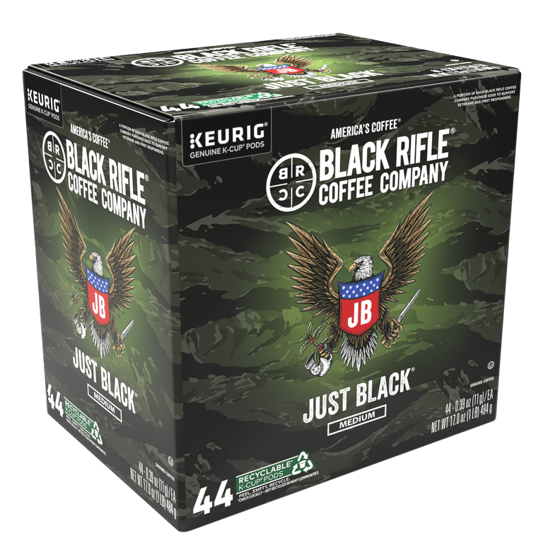 Black Rifle Coffee Company Just Black Medium Roast K-Cups Pods, 44