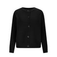 thumbnail image 4 of Fewfanhot Cardigans for Women Trendy Trendy Lightweight Button Down Crewneck Loose Knit Sweater Clothes, 4 of 8