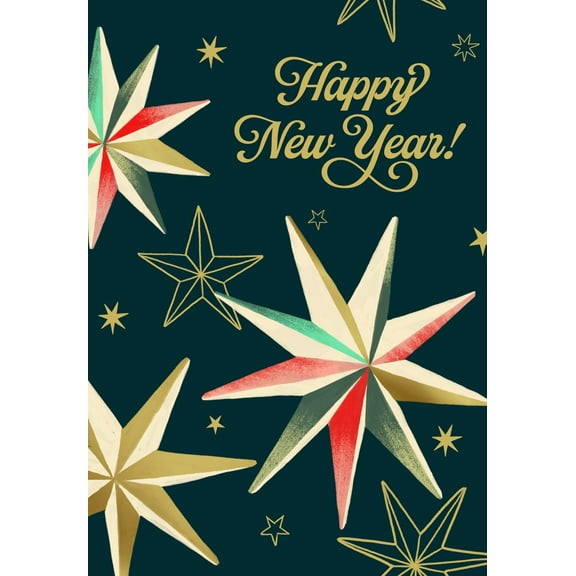 Hallmark Business Bulk Happy New Year Appreciation Cards (New Year Stars), 25 Pack