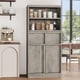 thumbnail image 4 of Yeshouse Armario independiente alto de 130 cm con puertas, dos cajones y estantes, ideal para cocina, comedor, baño, despensa y lavandería, 4 of 7