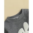thumbnail image 6 of Baby Girl Boy Fall Sweatshirt Jumpsuit 6M 12M 18M 24M Fuzzy Bunny Embroidery Round Neck Long Sleeve Easter Rompers Toddler Clothing, 6 of 10