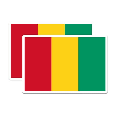 

(2 Pack) Guinea World Flag Magnets - Pride - 5 On Longest Side - Premium Magnet - Choose from Over 200 Countries - for Cars Refrigerators Toolboxes Lockers- Made in USA - MAG0882
