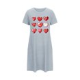 thumbnail image 4 of HomeGardon Women's Sleepwear Nightgowns for Women,Fashion Print Medium Length Dress Oversized Short Nightgown Fashion Chest Print Short Sleeve Nightdress,S-XXL, 4 of 4