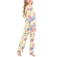 thumbnail image 6 of FORMRS Kids Pajama Set Fleece Long Sleeve Top Relaxed-Fit Pants Lounge Sleepwear, Sizes 3T-11Y, Neon Skates, 6 of 7