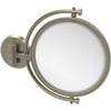 8 Inch Wall Mounted Make-Up Mirror - Antique Pewter / 3X