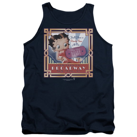 Betty Boop On Broadway Adult Tank Top Navy