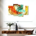 thumbnail image 3 of Elephant Stock Energy Dynamic Abstract Wall Art - Horizontal Multi Panel Canvas - Living Room Wall Decor - Abstract Multi Panel - Orange And Turquoise Decor - 36" x 22", 3 of 8