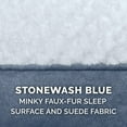 thumbnail image 4 of FurHaven Pet Products Minky Faux Fur & Suede Pillow-Top Orthopedic Pet Bed for Dogs & Cats - Stonewash Blue, Jumbo, 4 of 13