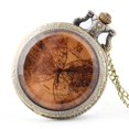thumbnail image 3 of Accesorios para relojes, relojes de bolsillo de doble tierra de cristal tawny, relojes de bolsillo vintage de cuarzo informales unisex, 3 of 5