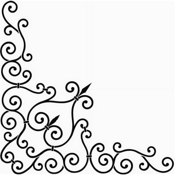 Wrought Iron Corner Wall Stencil SKU #3614 by Designer Stencils