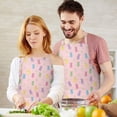 thumbnail image 4 of Easter and Mini Bunnies Light Pink Pattern Apron with Pockets, Cotton Linen Waterproof Adjustable Apron for Women, Kitchen Cooking Gardening BBQ Salon Apron, 33x27 Inch, 4 of 6