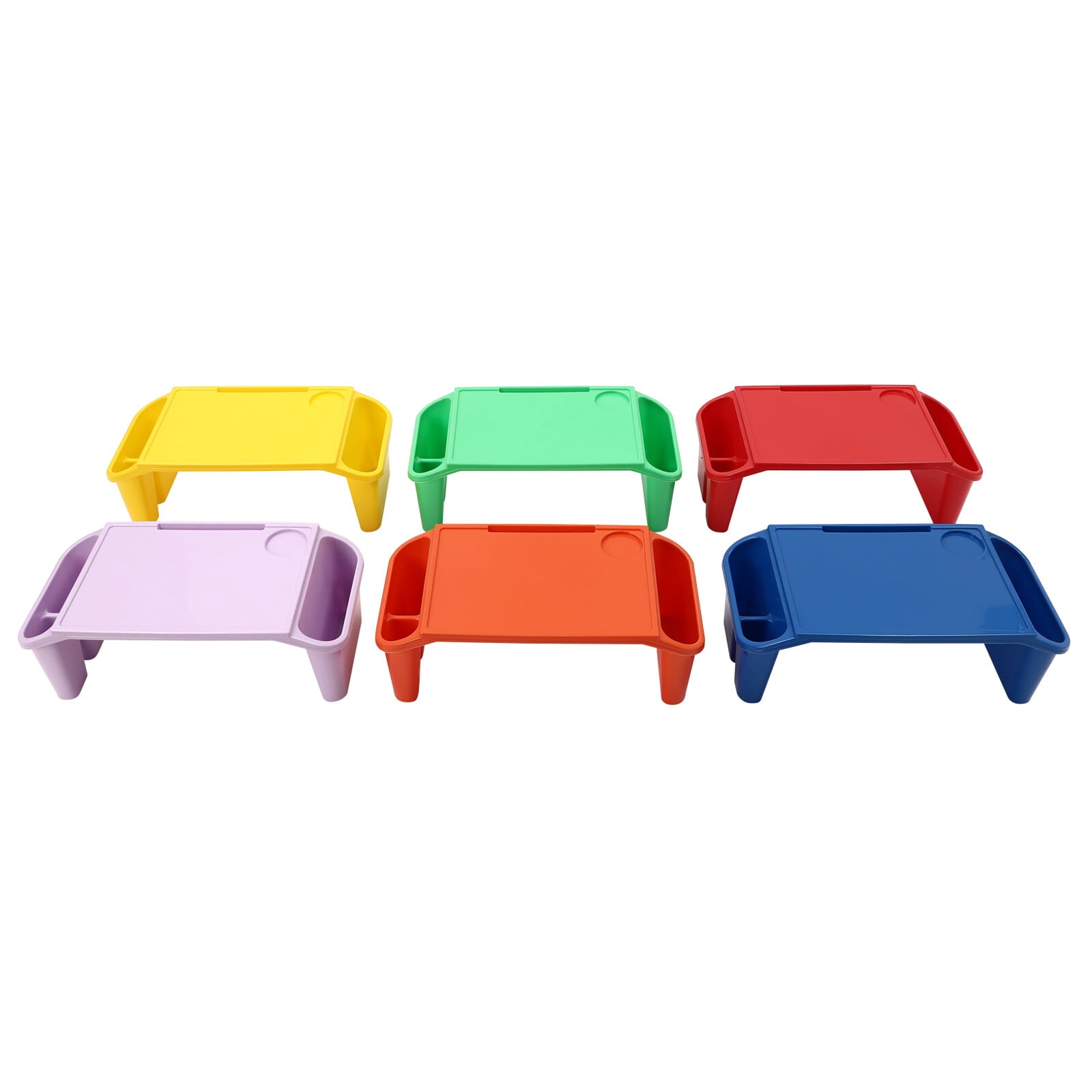 6-Pack Kids Lap Desk Tray, Multi-Function Adjustable Desk for Writing, Eating, Homework & Play, Lightweight and Sturdy with Cup and Phone Holders – Perfect for Home, School & Travel