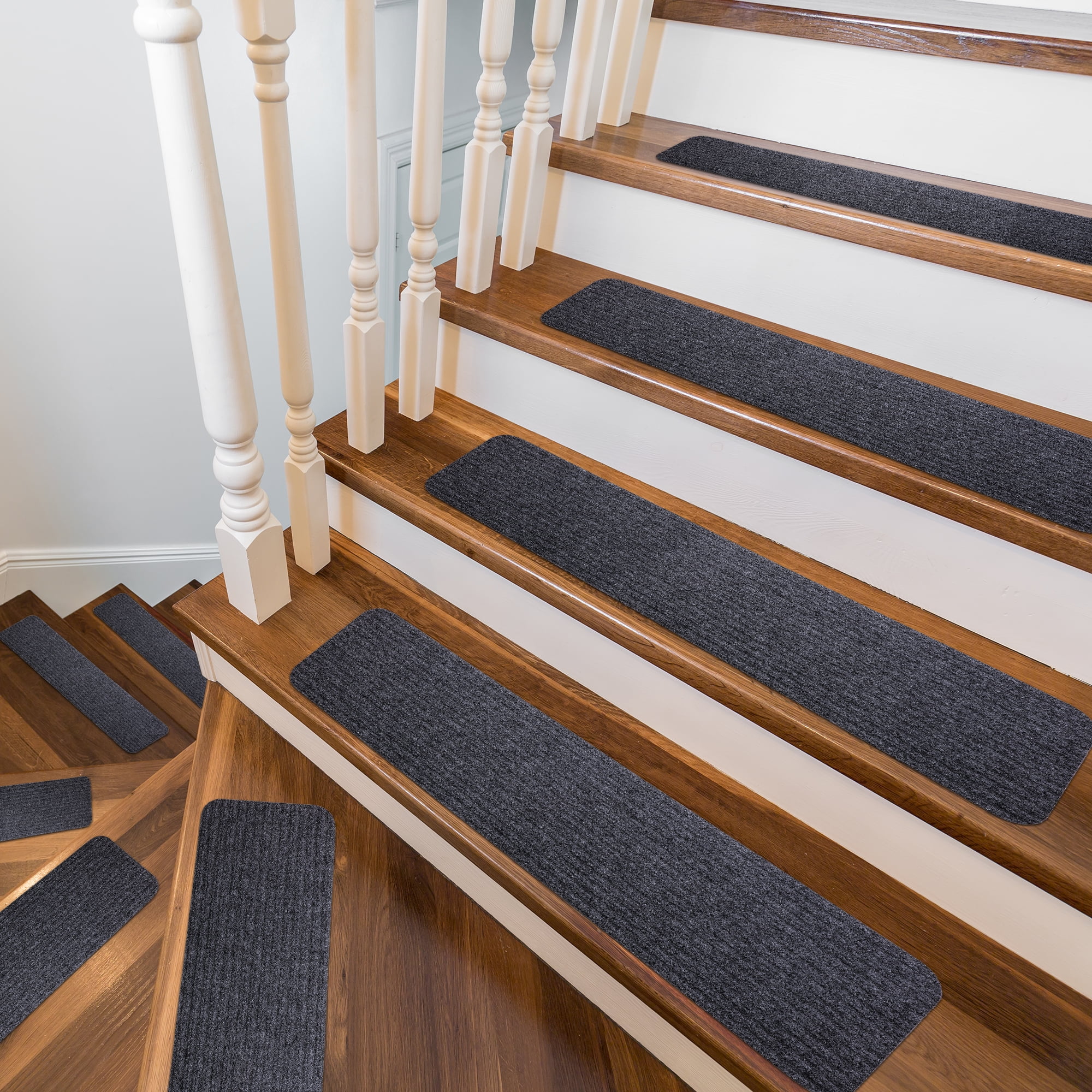 15 Gray Carpet Stair Treads Non Slip 8×30 