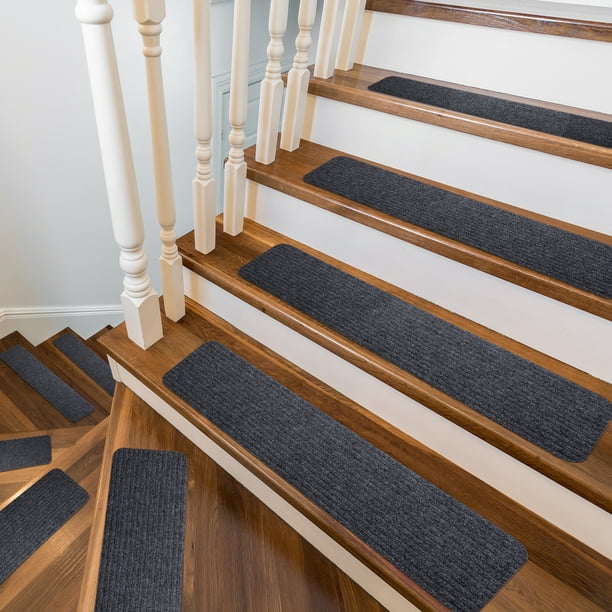 Stair Treads Non Slip Soft Carpet, Wooden Step Grips